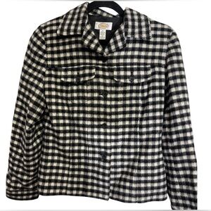 Talbots blazer size‎ 4 women’s flawless wool blend checked plaid jacket 🖤